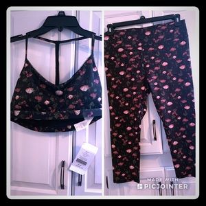 Fabletics matching crop leggings and sports bra